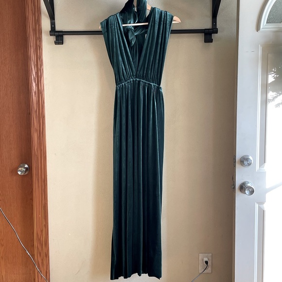 Scholle Dress Emerald Green Velvet Long Infinity Wrap Dress Bridesmaid Party - Picture 4 of 13